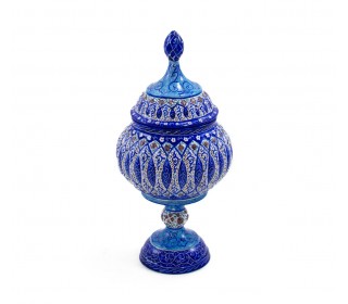 قندان  یا شکلات خوری پایه دار میناکاری اصفهان