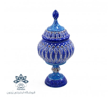 قندان  یا شکلات خوری پایه دار میناکاری اصفهان