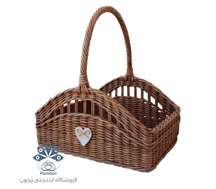 سبد حصیری دسته‌دار با کاربردهای مختلف