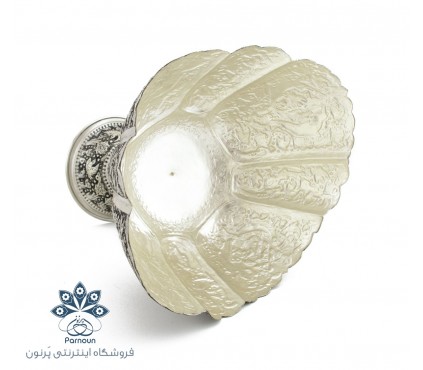ظرف آجیل و میوه  قلمزنی شده طرح نقره مدل کشکولی 