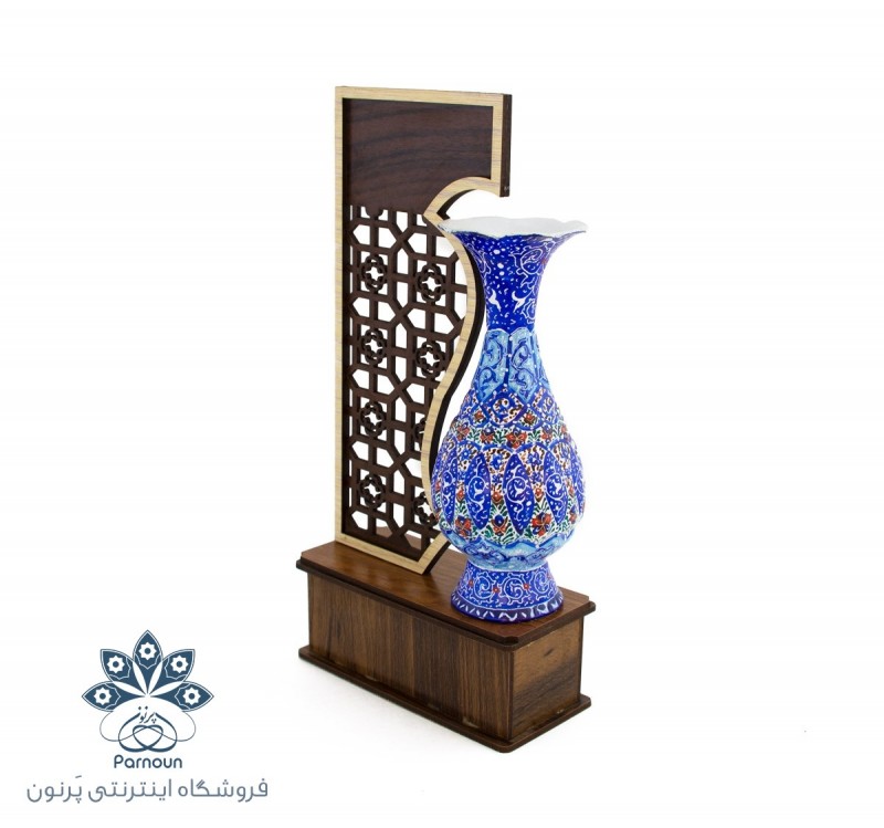 تندیس گلدان میناکاری با ارتفاع 16 سانتیمتر