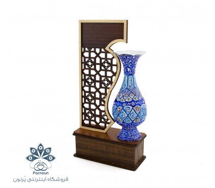 تندیس گلدان میناکاری با ارتفاع 16 سانتیمتر