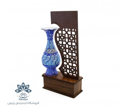 تندیس گلدان میناکاری با ارتفاع 16 سانتیمتر