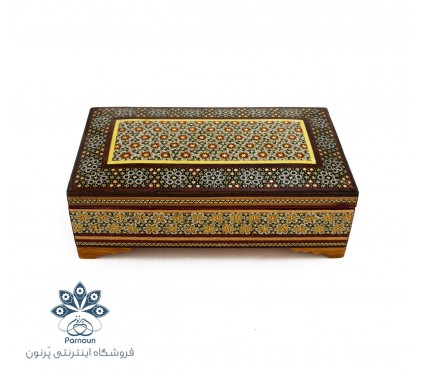 جعبه جواهرات خاتم کاری شده اصفهان مدل مستطیلی 22 در  سانت12