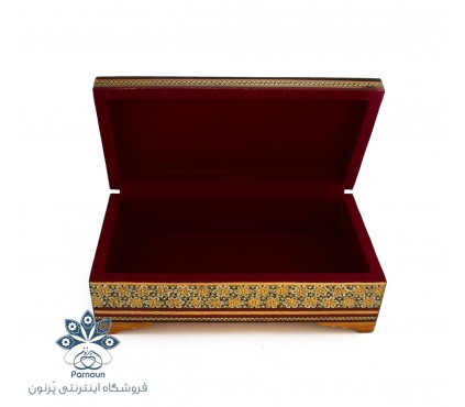 جعبه جواهرات خاتم کاری شده اصفهان مدل مستطیلی 22 در  سانت12