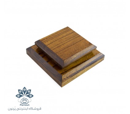 پایه تندیس چوبی دوسطحی با ارتفاع 4 سانتیمتر