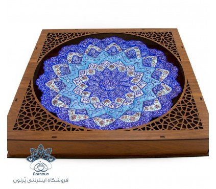 بشقاب میناکاری 30 سانتیمتری با جعبه