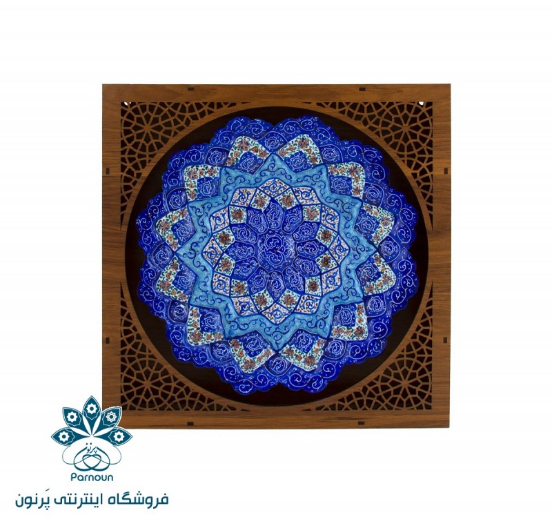 بشقاب میناکاری 25 سانتیمتری با جعبه