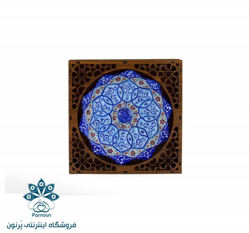 بشقاب میناکاری 16 سانتیمتری با جعبه