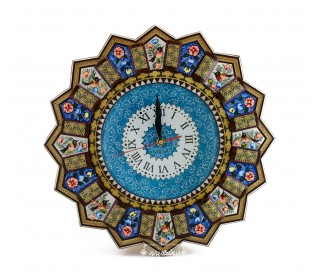 ساعت خورشیدی با 3 هنر مینا، خاتم و مینیاتور