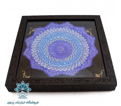 بشقاب میناکاری 25 سانتیمتری  قابدار