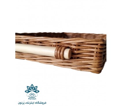 سینی حصیری دسته چوبی