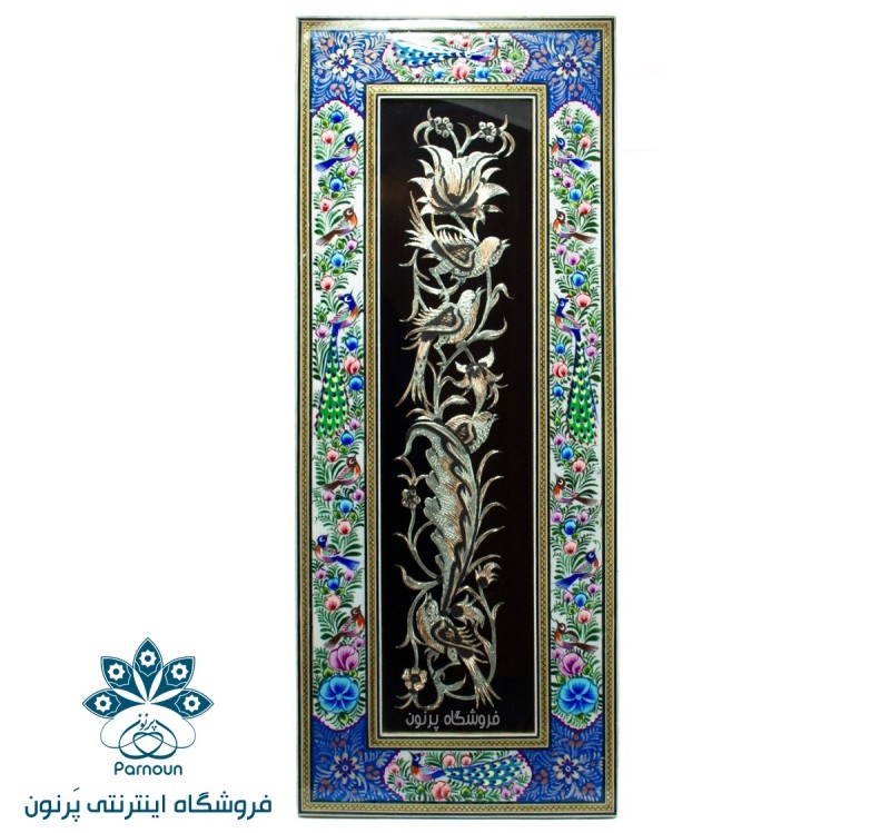 تابلو قلم‌زنی 22 در 55 با قاب نگارگری