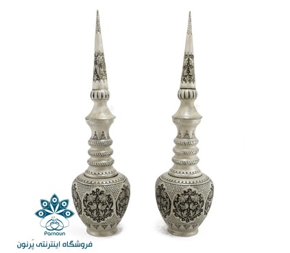 تنگ قلمزنی نقره نما و سیاه قلم 38 سانتی