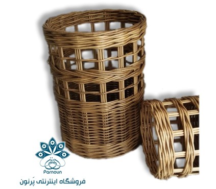 گلدان حصیری استوانه جفتی