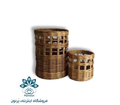 گلدان حصیری استوانه جفتی