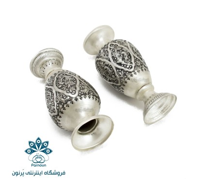 گلدان قلمزنی طرح نقره 16 سانتی