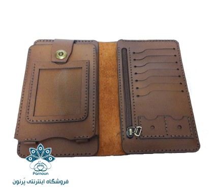 کیف پول چرم طبیعی دست دوز 