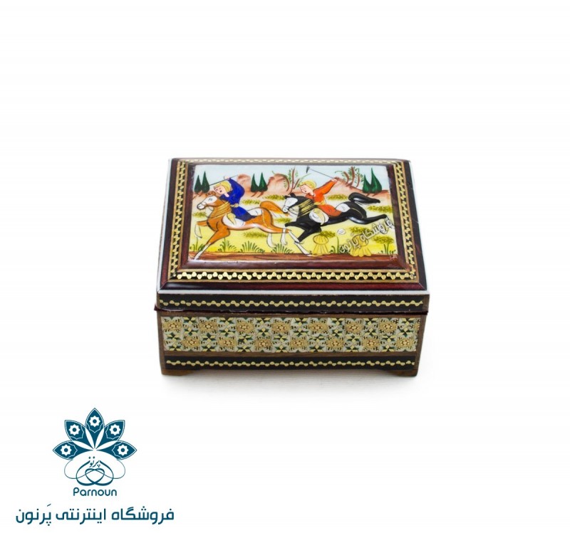 جعبه خاتم و نقاشی طرح شکار
