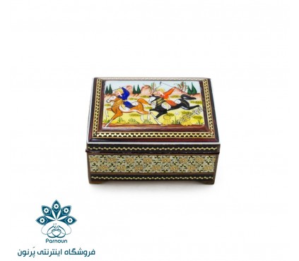 جعبه خاتم و نقاشی طرح شکار