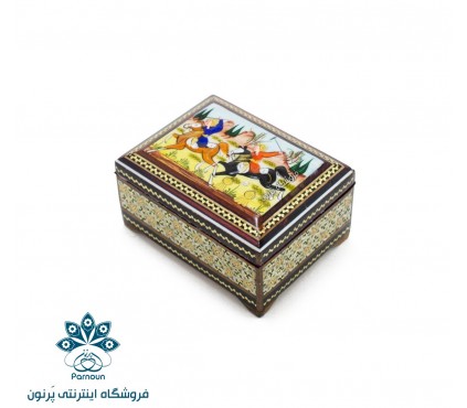 جعبه خاتم و نقاشی طرح شکار