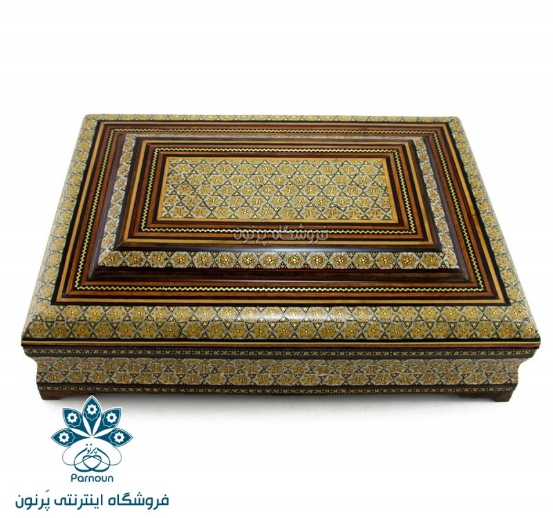 جعبه چوبی خاتم 35 در 25 سانتی (جا قرآنی)