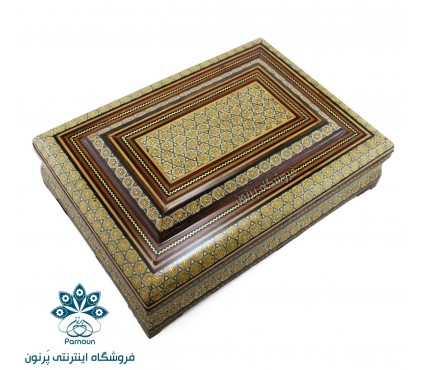 جعبه چوبی خاتم 35 در 25 سانتی (جا قرآنی)