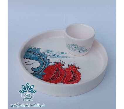 شات قهوه خوری به همراه پیش دستی