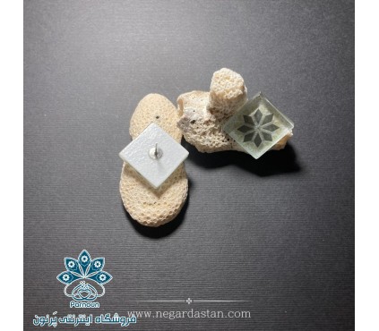 گوشواره گلس دکوپاژ طرح ماندالا