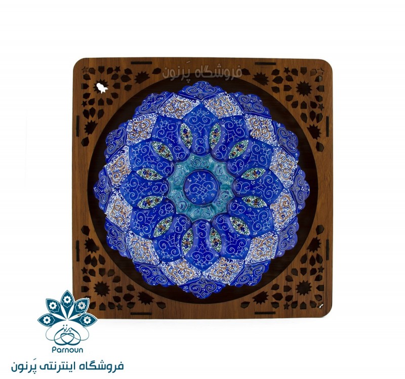 بشقاب میناکاری 25 سانتیمتری با جعبه