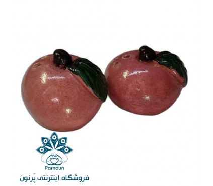 نمکدان دست ساز دو عددی طرح سیب 