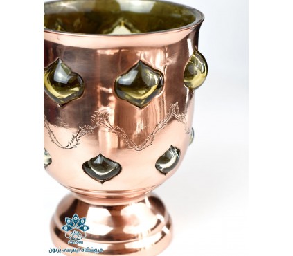 شکلات خوری مسی طرح ترنج زرد فرانام