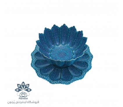 کاسه بشقاب میناکاری با طرح اسلیمی