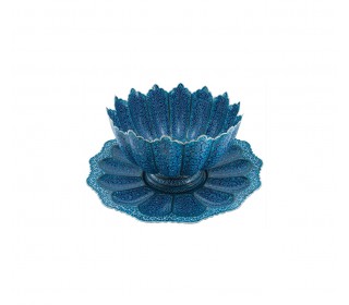 کاسه بشقاب میناکاری با طرح اسلیمی