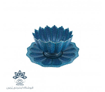 کاسه بشقاب میناکاری با طرح اسلیمی