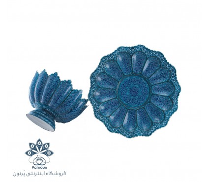 کاسه بشقاب میناکاری با طرح اسلیمی