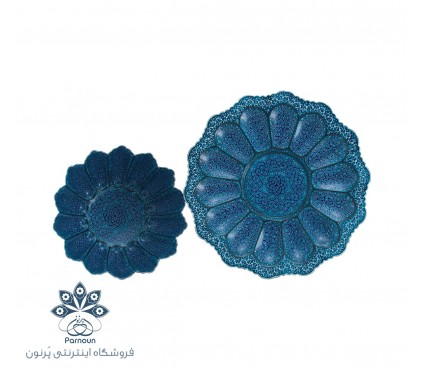 کاسه بشقاب میناکاری با طرح اسلیمی