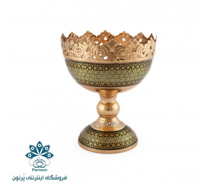 آجیل خوری مس و خاتم 18 سانتی