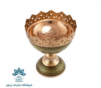 آجیل خوری مس و خاتم 18 سانتی