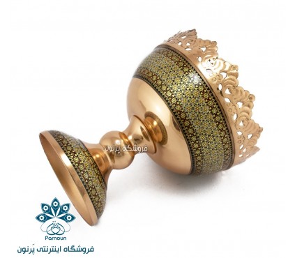 آجیل خوری مس و خاتم 18 سانتی