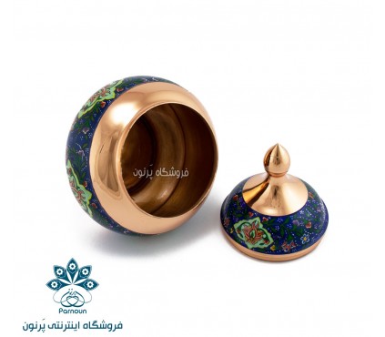 قندان مس و پرداز 18 سانتی