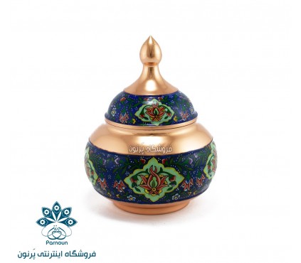 قندان مس و پرداز 18 سانتی