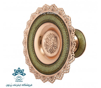 ظرف پذیرایی شیرینی مس و خاتم 30 سانتی