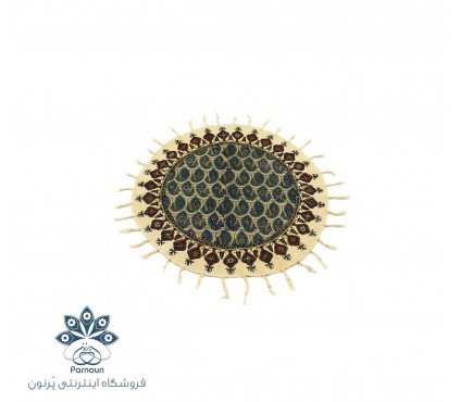 رومیزی / توسینی گرد قلمکاری ممتاز اصفهان طرح بُته جِقه