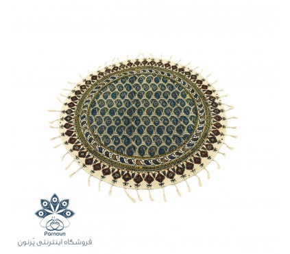 رومیزی گرد قلمکاری ممتاز اصفهان طرح بُته جِقه