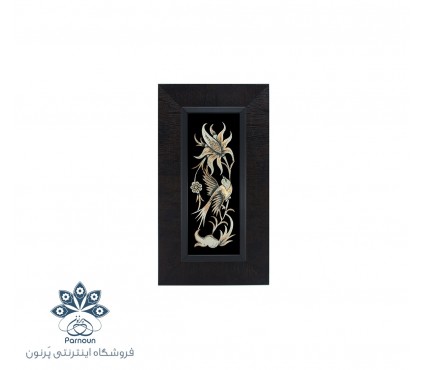 تابلو قلم‌زنی برجسته اصفهان با طرح گل و مرغ