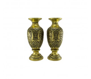 گلدان قلمزنی اصفهان با طرح صورت