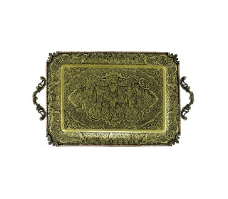 سرویس چای خوری قلمزنی اصفهان با طرح صورت