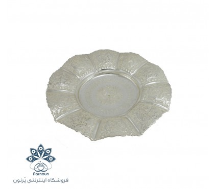 شیرینی خوری قلمزنی پایه کوتاه نقره نما