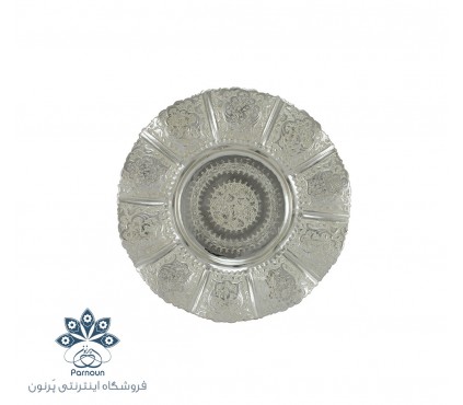 شیرینی خوری قلمزنی پایه کوتاه نقره نما